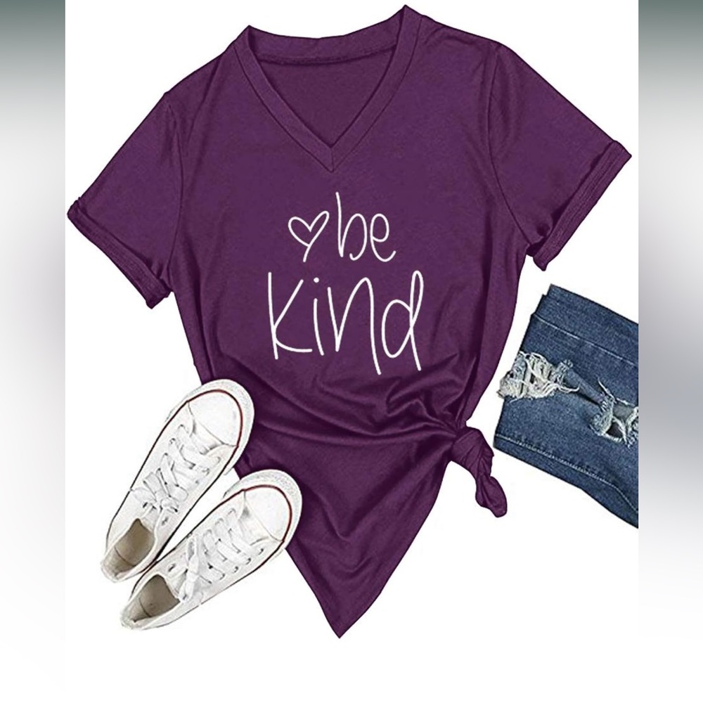 DANVOUY Womens T Shirt Casual Cotton Short Sleeve V-Neck Graphic T-Shirt